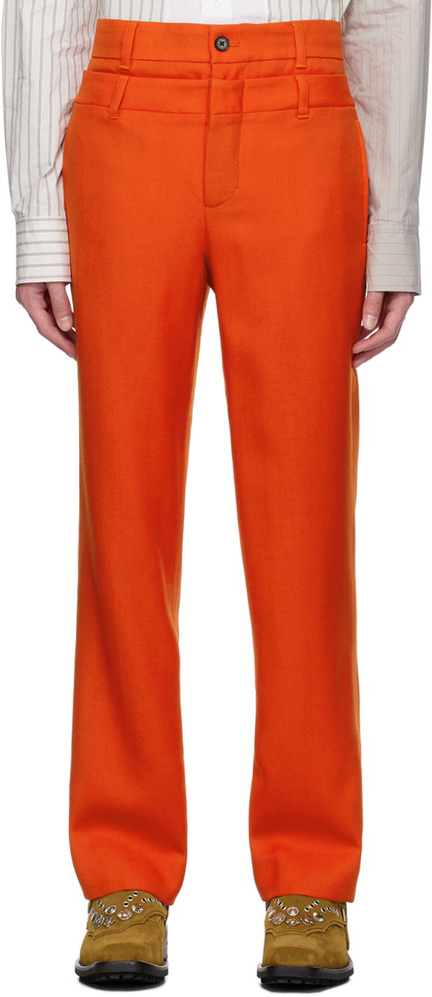 Hlače Feng Chen Wang Feng Chen Wang Layered Trousers Oranžna | FUF16TR23