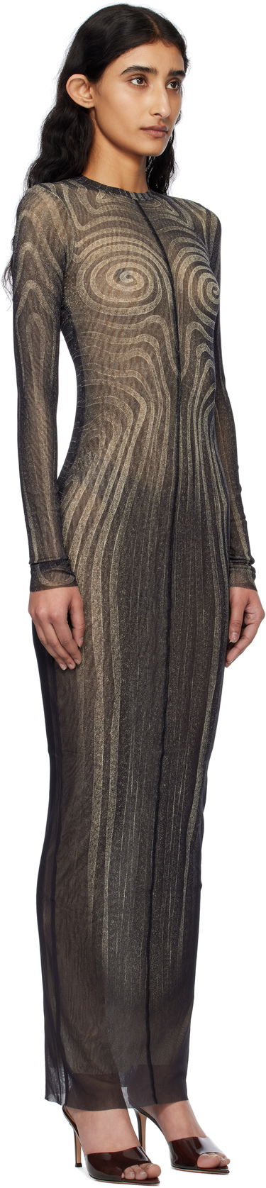 Obleke Jean Paul Gaultier Jean Paul Gaultier 'The Long Spirale' Maxi Dress Črna | 25/34-F-RO390-T587-000203, 1