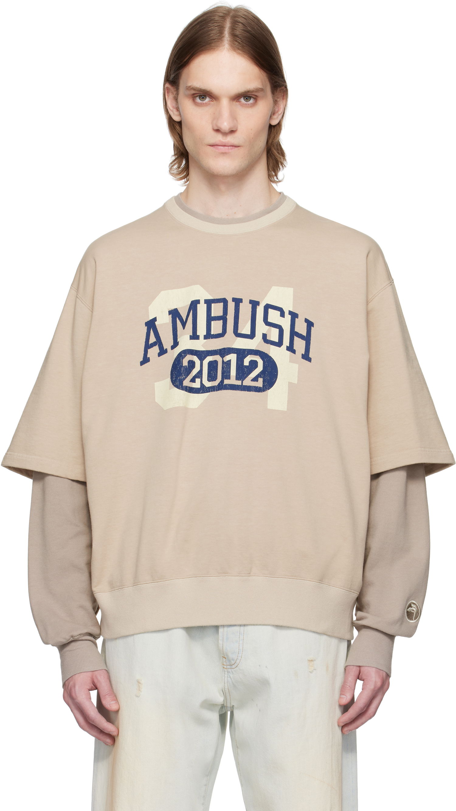Pleteni pulover Ambush AMBUSH Layered Sweatshirt Bež | 12115331, 0
