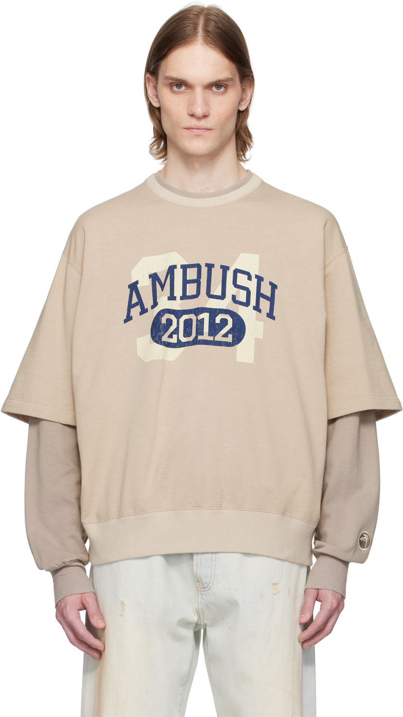 Pleteni pulover Ambush AMBUSH Layered Sweatshirt Bež | 12115331