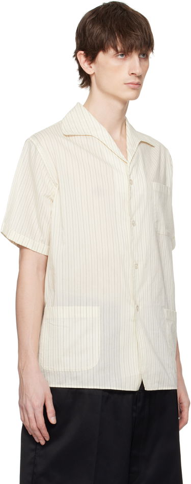 Srajce Maison Margiela Maison Margiela Pinstriped Camp Collar Shirt Bež | S50DR0009 M35276, 1