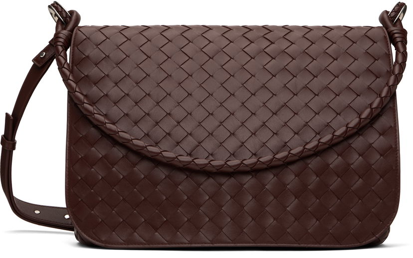 Torba za čez ramo Bottega Veneta Bottega Veneta Swing Messenger Bag Rjava | 795074V2HL12130