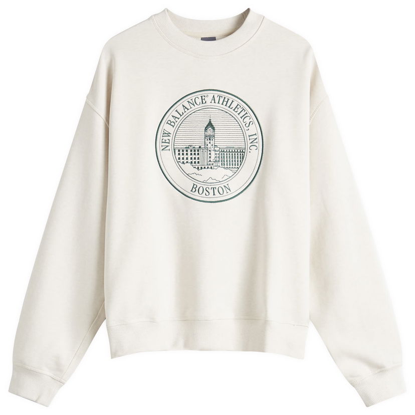 Pulover New Balance Varsity Oversized Crewneck Sweatshirt Bela | WT43553-LIT