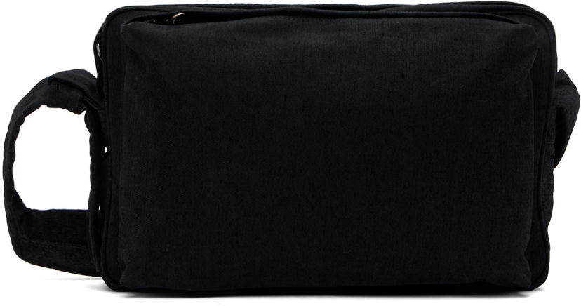 Torba za čez ramo Solid Homme Solid Homme Washed Velvet Denim Cross Bag Črna | S243BA01
