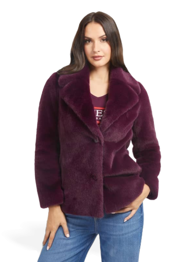 Jakna GUESS Faux Fur Bordo | W3BL57WFSI0