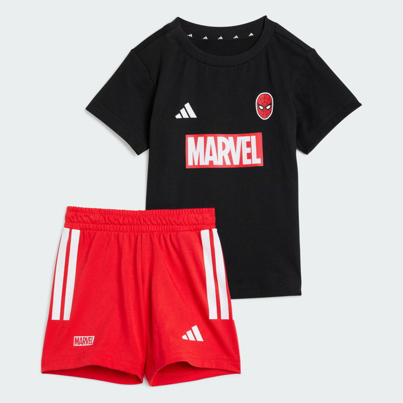 Trenirka adidas Performance Marvel Spider-Man Shorts and Tee Set Črna | JW9968