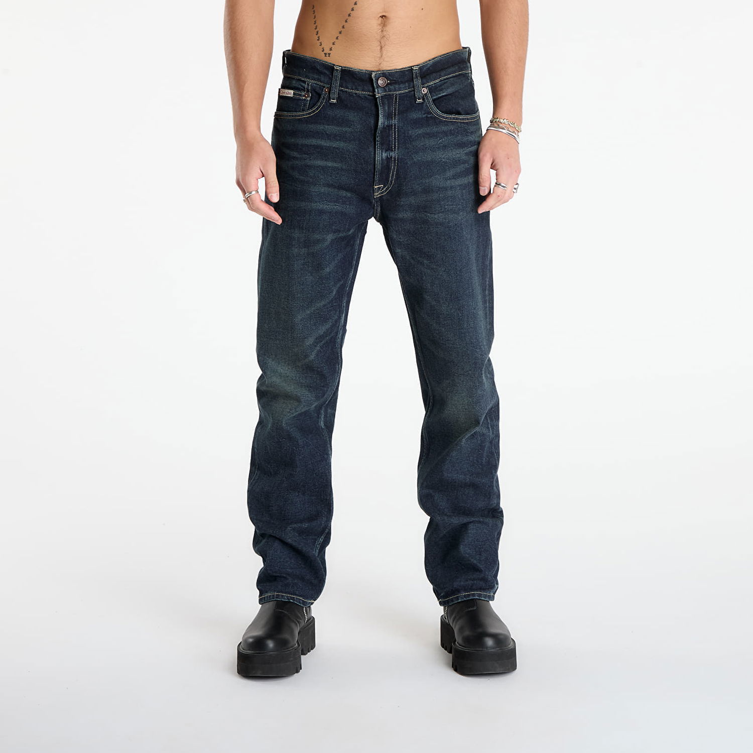 Kavbojke CALVIN KLEIN Calvin Klein Jeans Standard Straight Gilded Pants Modra | LV04RD719G 01P, 0