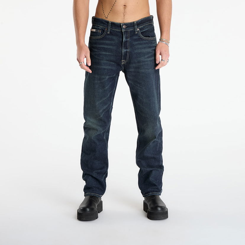 Kavbojke CALVIN KLEIN Calvin Klein Jeans Standard Straight Gilded Pants Modra | LV04RD719G 01P