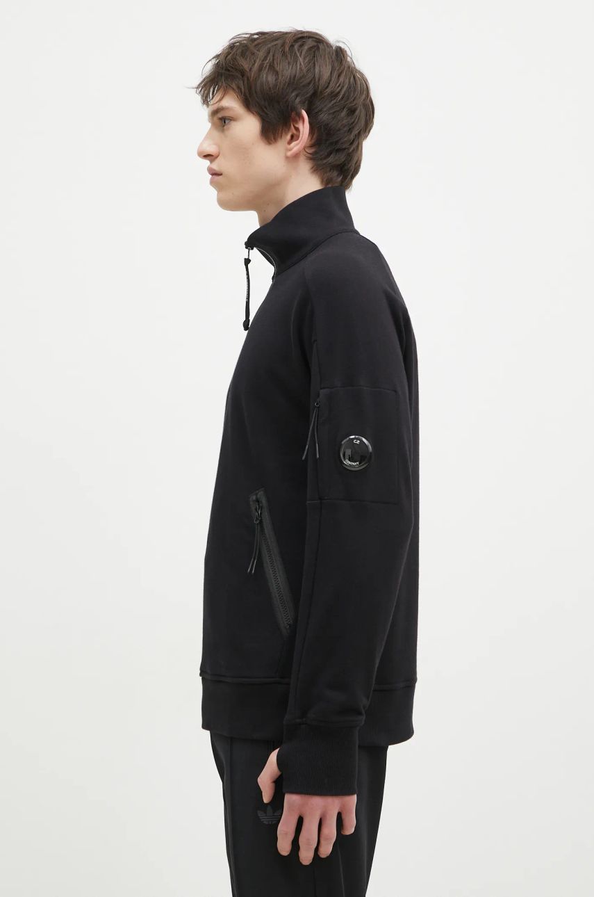 Pulover C.P. Company Diagonal Raised Fleece Half-Zipped Sweatshirt Črna | 17CMSS027A005086W, 1