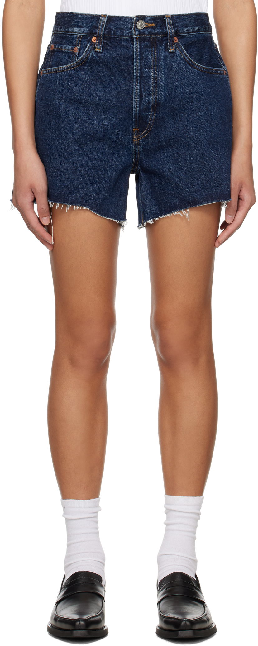Kratke hlače RE/DONE Re/Done 90s Low Slung Denim Shorts Modra | 141-04W9LOSLG