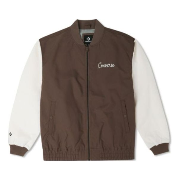 Bomber jakna Converse Chain Stitch Woven Jacket Rjava | 10025514-A01