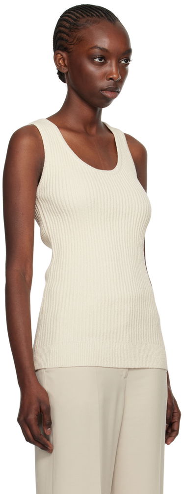 Majica brez rokavov TOTEME Textured Tank Top Bela | 242-WRT1670-YA0042, 1