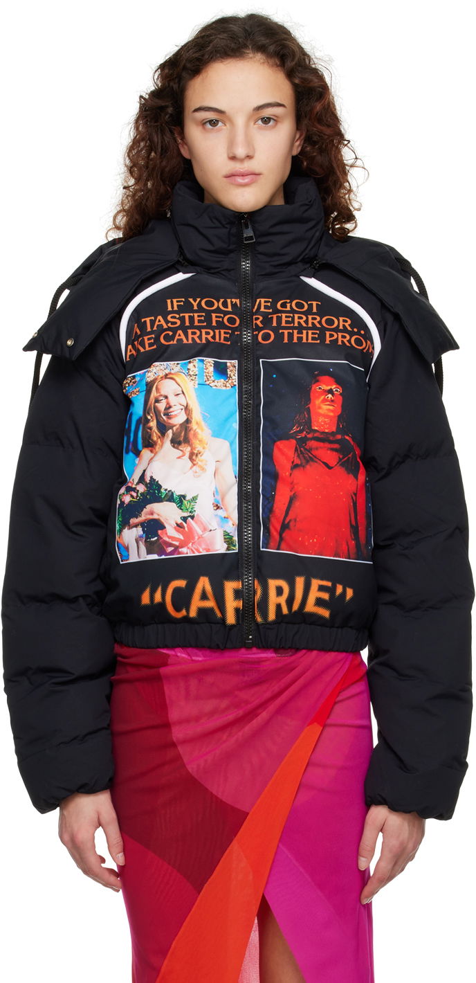 Puhovka JW Anderson Black Poster Puffer Jacket Črna | JK0202-PG0994