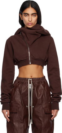 Concordians Micro Mountain Cropped Asymmetric Zip Hoodie