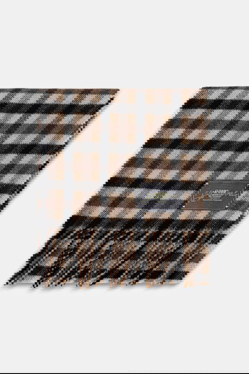 Šala GANNI Graphic Wool Checked Scarf Večbarvna | A6668, 1