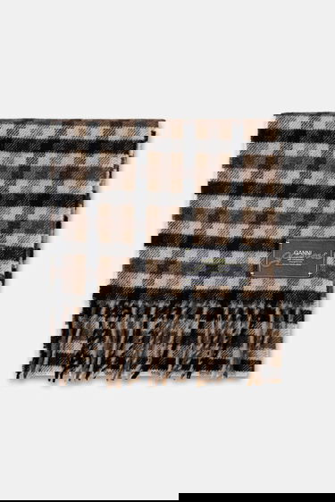 Šala GANNI Graphic Wool Checked Scarf Večbarvna | A6668, 1