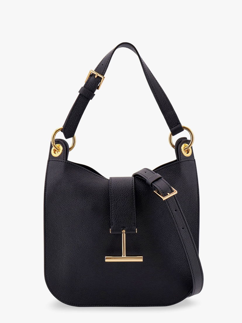 Torba za čez ramo Tom Ford Tara Black Leather Shoulder Bag Črna | L1764LCL095G1N001
