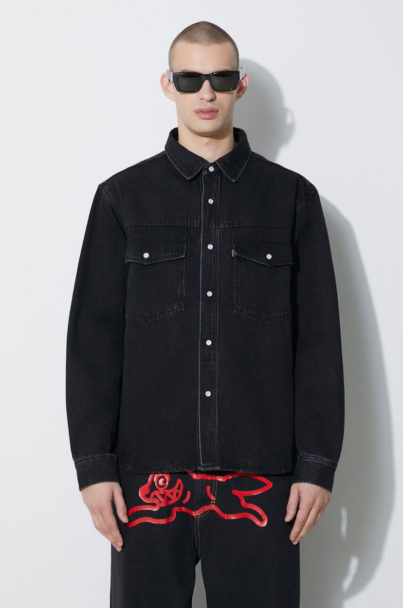Srajce BBC IceCream Icecream Running Dog Relaxed Denim Shirt Črna | IC24149