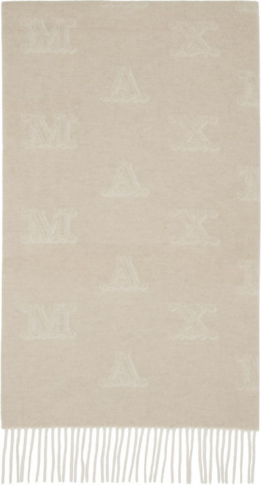 Šala Max Mara Wsklause Monogram Jacquard Fringed Scarf Bež | 2524546302600, 0
