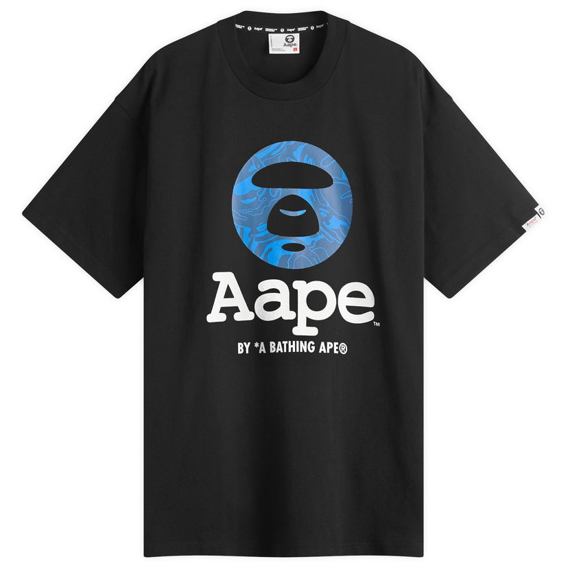 Majica AAPE by A Bathing Ape AAPE OG Moonface T-Shirt, Size Large Črna | AAPTEM1641XX-BLK
