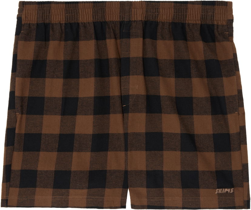 Boksarice SKIMS SKIMS Flannel Sleep Shorts Rjava | BO-BOX-6005M