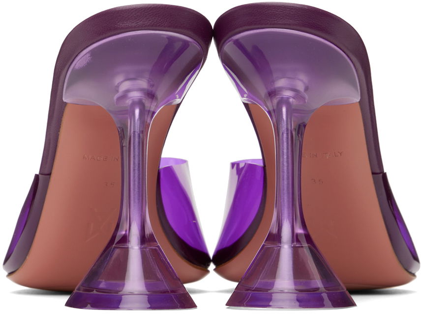 Nega čevljev Amina Muaddi Amina Muaddi Lupita Glass Slipper Heeled Sandals Lila | LUPITA GLASS SLIPPER CL PLEXI PV, 1