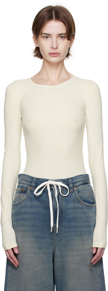 Bodi Maison Margiela MM6 Maison Margiela Jersey Lycra Bodysuit Bež | S62NA0077 S20518, 0