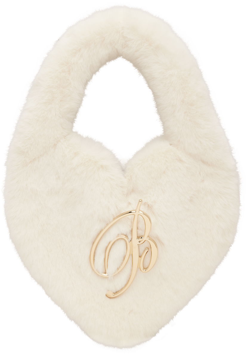 Torbica Blumarine Blumarine Heart Faux-Fur Handbag Bela | P5HHW086A
