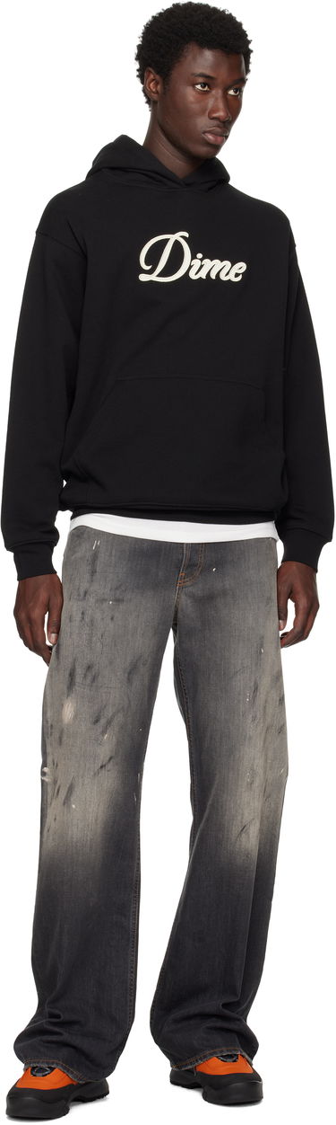 Pulover Dime Cursive Hoodie Črna | DIMESU2543BLK, 3