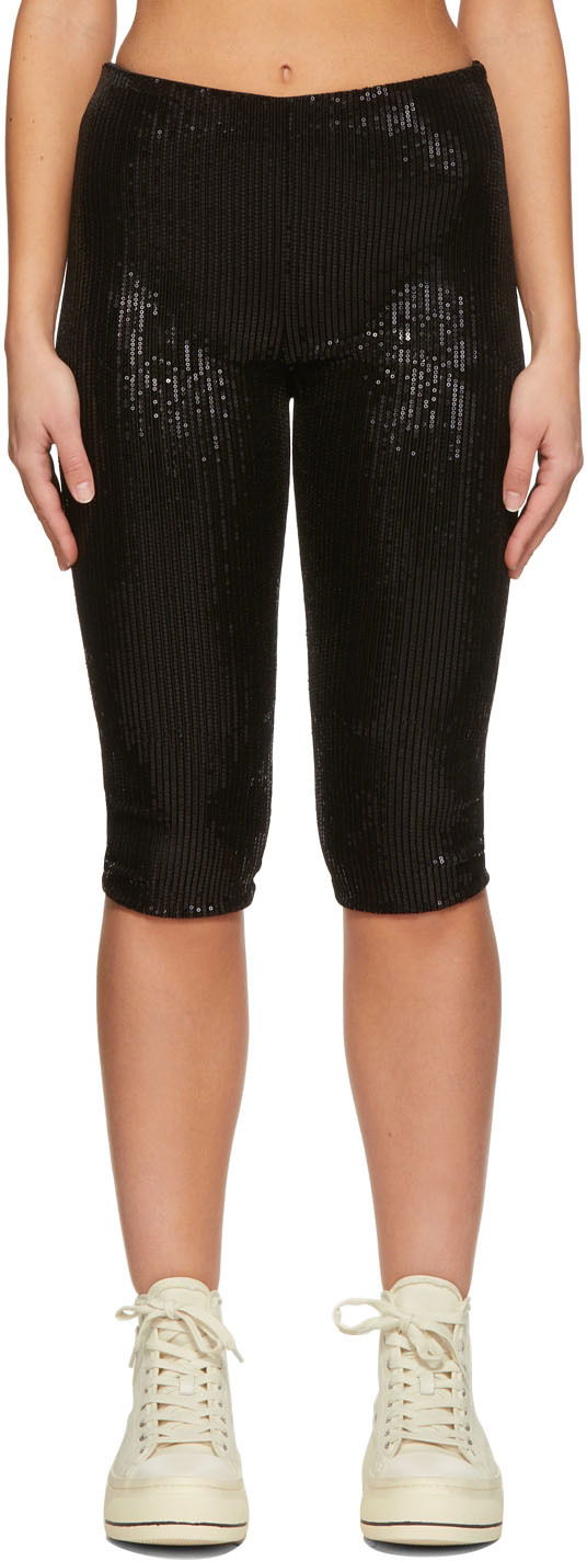 Pajkice We11done We11done Sequin Cycling Shorts Črna | WD-PT1-22-295-W-BK