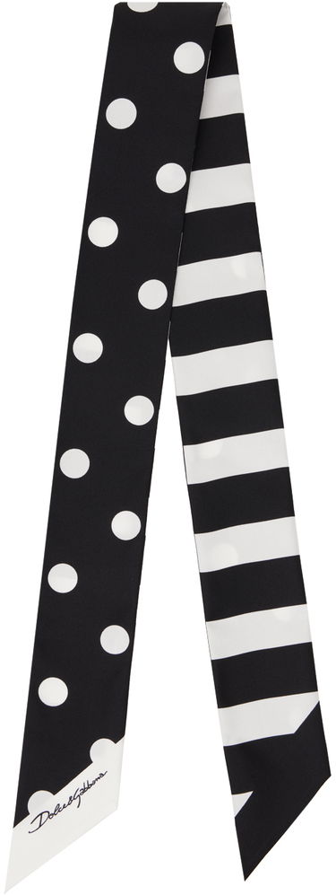 Šala Dolce & Gabbana Striped & Polka-Dot Headscarf Črna | FS215AGDCLA, 0