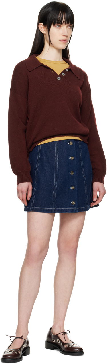 Krila A.P.C. A.P.C. Pipa Denim Miniskirt Modra | COHJI-F06459, 3