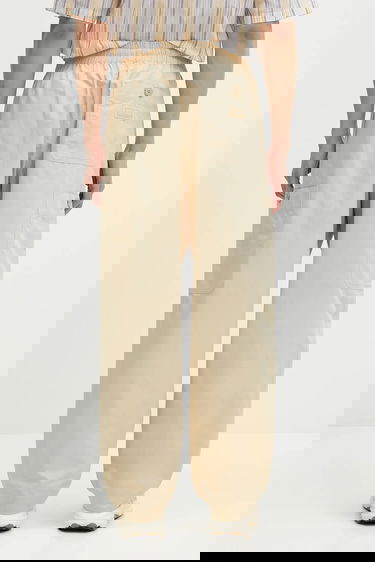 Hlače KENZO Kenzo Wide-Leg Drawstring Pants Bež | FF55PA5019SC.11, 2