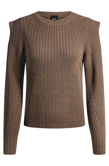 Pleteni pulover BOSS BOSS Shoulder Detail Sweater Rjava | 50530710