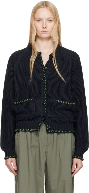 Pleteni pulover YMC YMC Lotus Knit Cardigan Črna | Q8YAH, 0