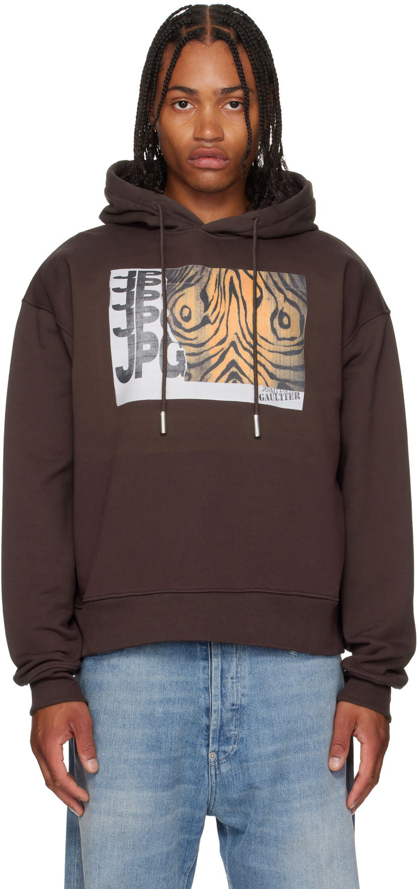 Pulover Jean Paul Gaultier Jean Paul Gaultier Printed Hoodie Rjava | 25/03-W-TO296-J003-710060