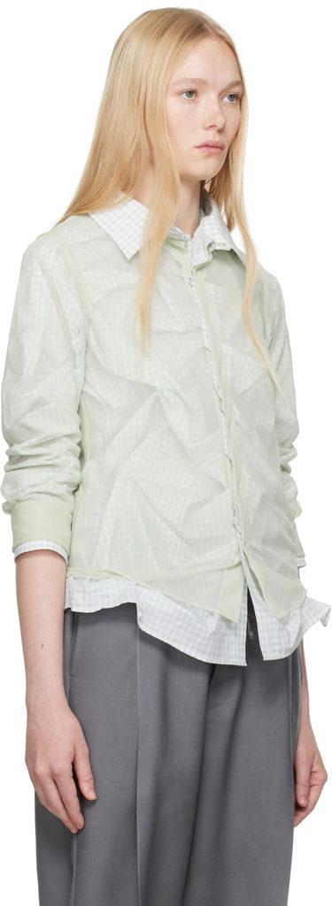 Srajce Maison Margiela Maison Margiela Layered Gingham Shirt Zelena | S51DT0016 MTJ024, 1