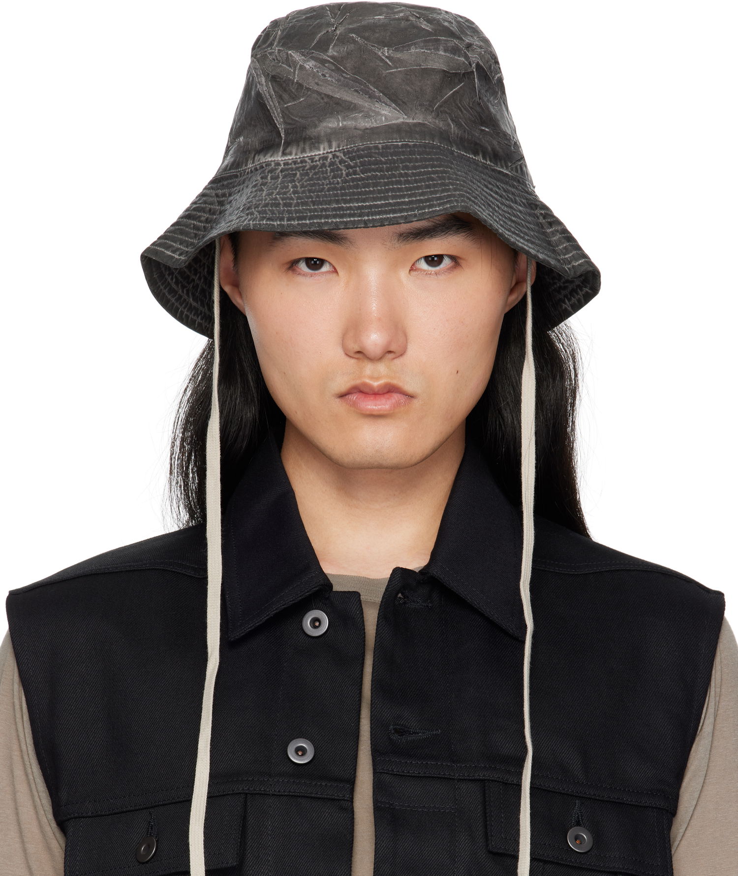 Klobuk Rick Owens Rick Owens DRKSHDW Hollywood Gilligan Bucket Hat Črna | DA01E3479 PF, 0