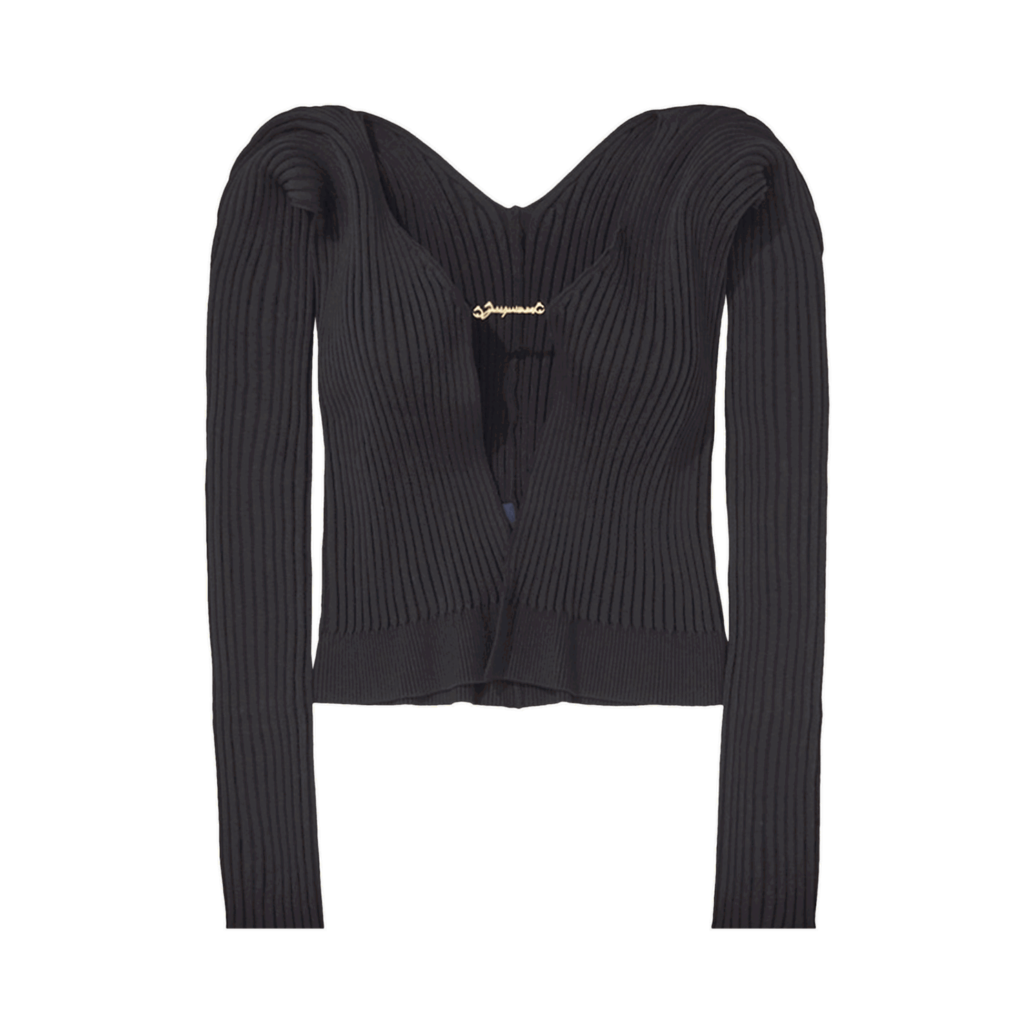 Pleteni pulover Jacquemus La Maille Pralu Longue Cardigan Črna | 223KN500 2190 990, 0