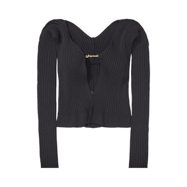 Pleteni pulover Jacquemus La Maille Pralu Longue Cardigan Črna | 223KN500 2190 990, 0