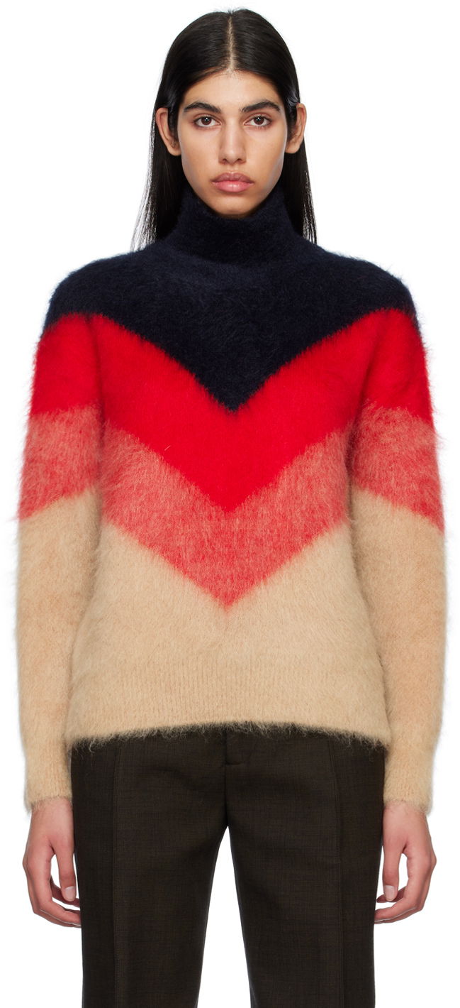 Pleteni pulover Bottega Veneta Chevron Turtleneck Rdeča | 734071 V2M90, 0