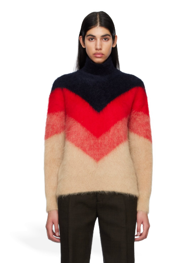 Pleteni pulover Bottega Veneta Chevron Turtleneck Rdeča | 734071 V2M90