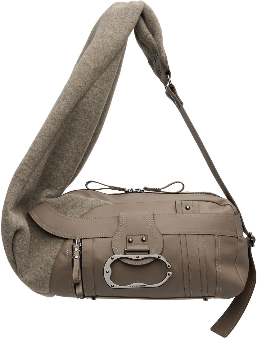 Torba za čez ramo Ottolinger Ottolinger Wool Leather Bag Siva | 126-901526-01