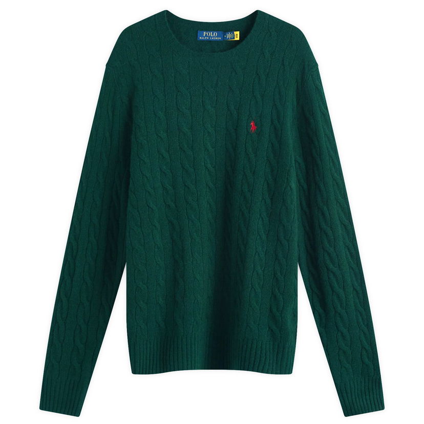 Pleteni pulover Polo by Ralph Lauren Cable Knit Jumper Zelena | 710876762004