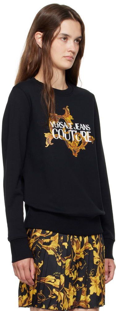 Pulover Versace Couture Screen-Printed Sweatshirt Črna | E79HAIE06_ECF00E, 1