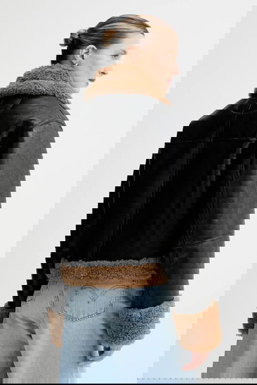 Jakna STAND STUDIO Kia Transitional Oversize Faux Fur Jacket Črna | 66575.9412, 2