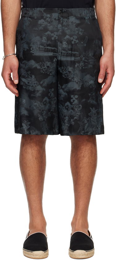 Kratke hlače Off-White Off-White Jacquard Fresco Bowling Shorts Črna | OMCB092S25FAB0020200, 0