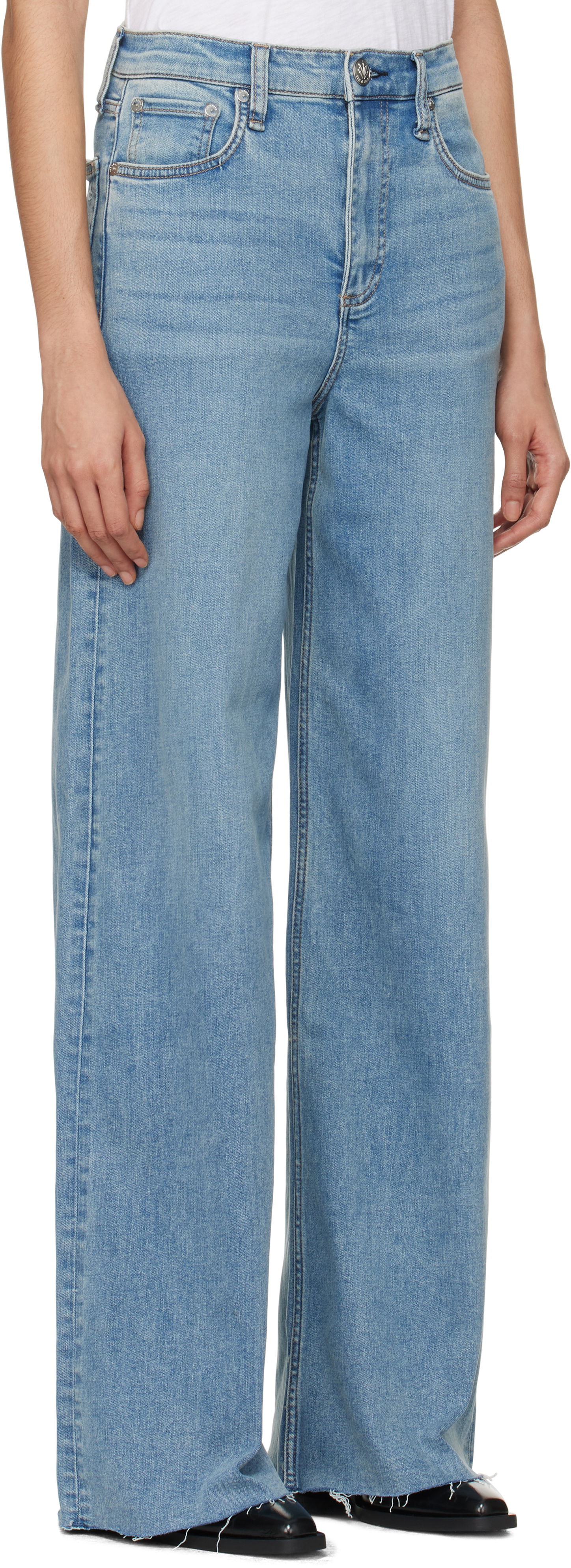 Kavbojke rag & bone 'The Sofie' High-Rise Ultra Wide Jeans Modra | WDD24F2952FUWH, 1