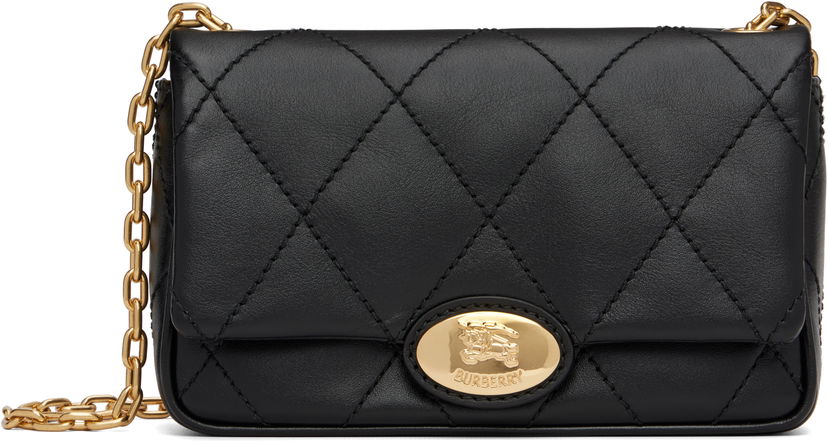 Torbica Burberry Burberry Quilted Lambskin Strand Clutch Črna | 8111640