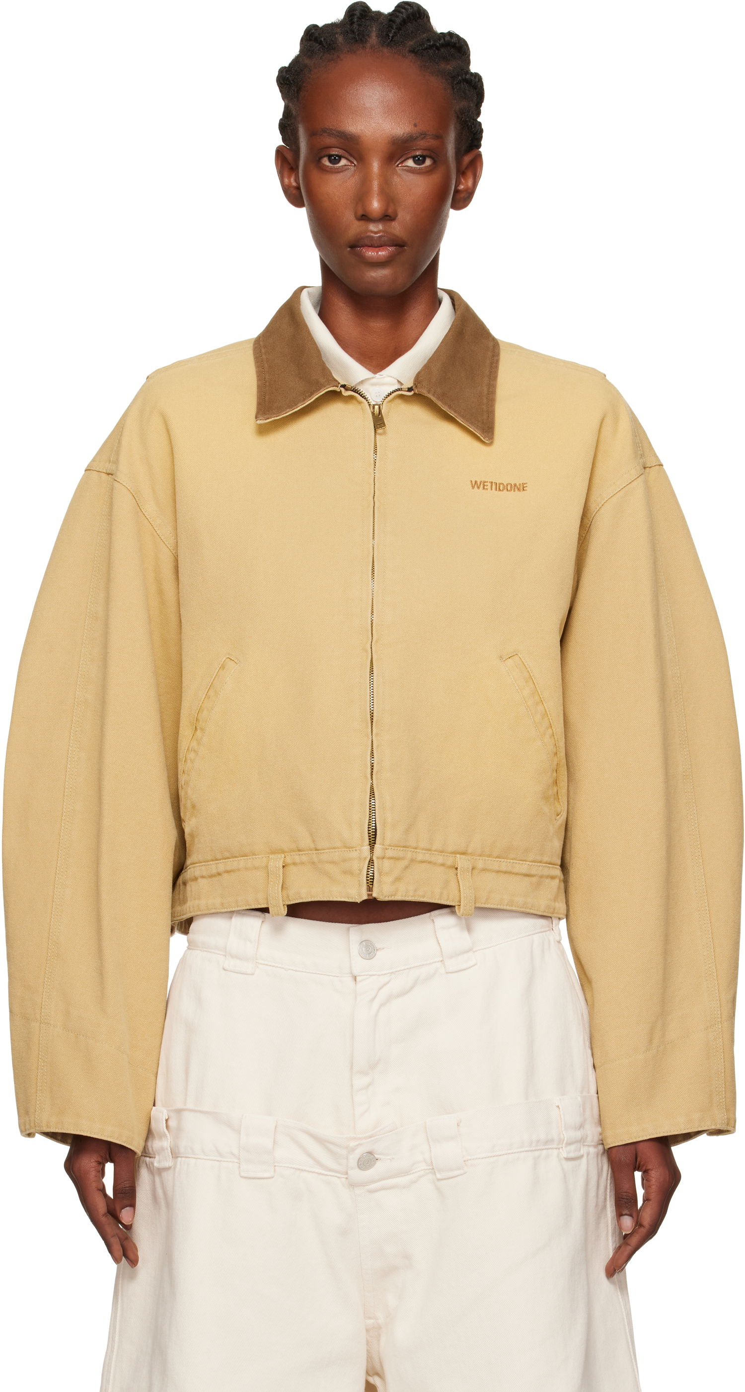 Jakna We11done We11done Washed Work Cropped Jacket Bež | WD-JK2-25-008-W-BG, 0